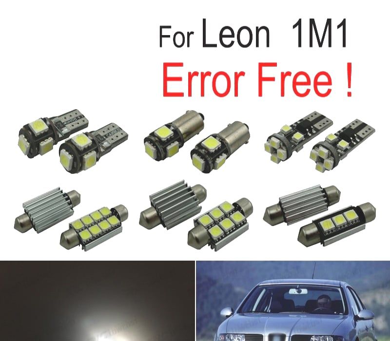 KIT COMPLETO 15 LAMPADAS LED INTERIOR PARA SEAT LEON 1 M 1 99-06