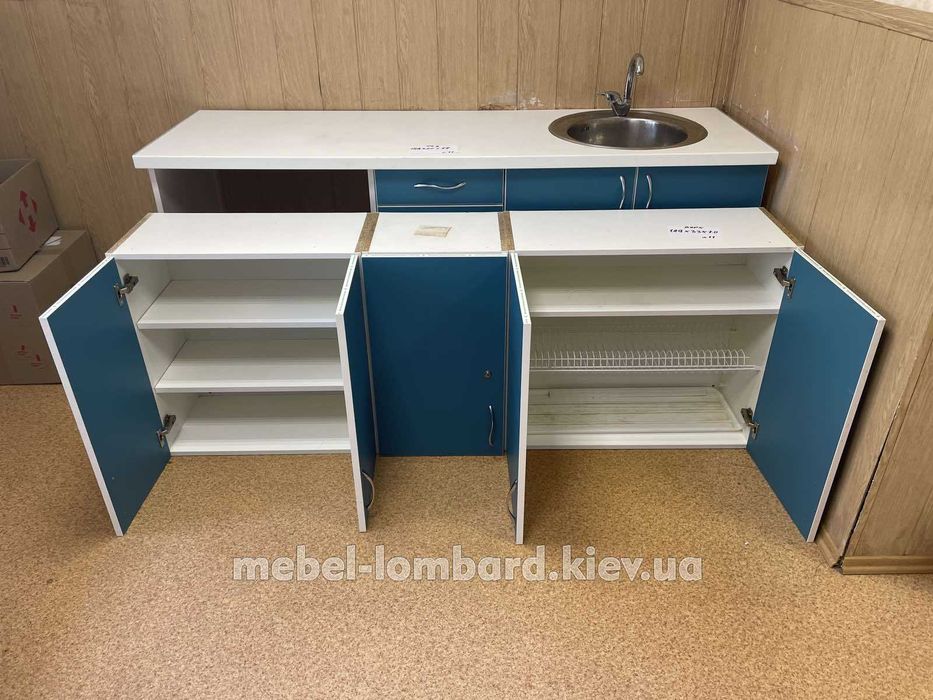 Кухня «Білий-бірюза» бу