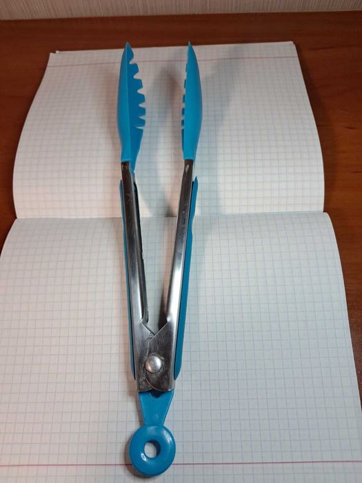 Щипці кухонні силіконові з ручкою з нержавіючої сталі 26см