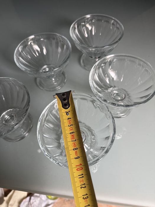 5 x maly pucharek na lody lub inne przekąski na nóżce retro szkło prl 200 ml