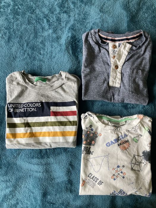 3x T-shirty koszulki Benetton Next 116