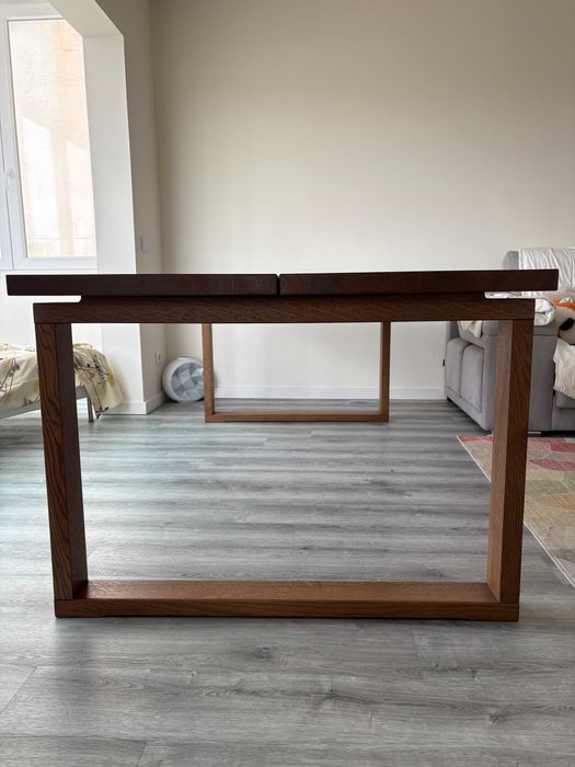 Mesa, chapa de carvalho velatura castanha, 220x100 cm