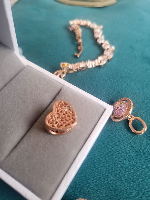 Charms serce cudo 925 szmaragd