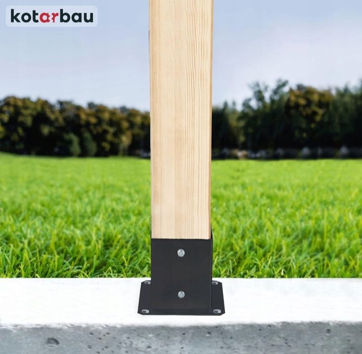 Podstawa Słupa Drewnianego Przykręcana Do Betonu Stal Czarna 51x51 mm