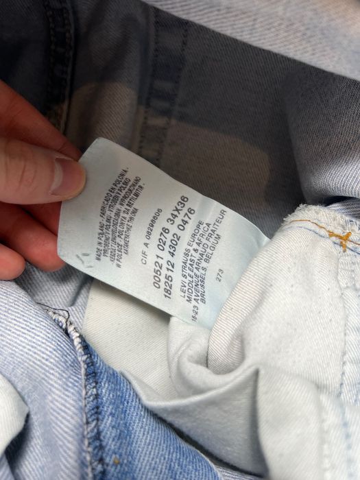 Spodnie jeans Levis 521 vintage baby blue długie y2k