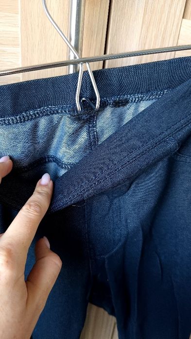 Granatowe melanżowe legginsy z kieszeniami S/M