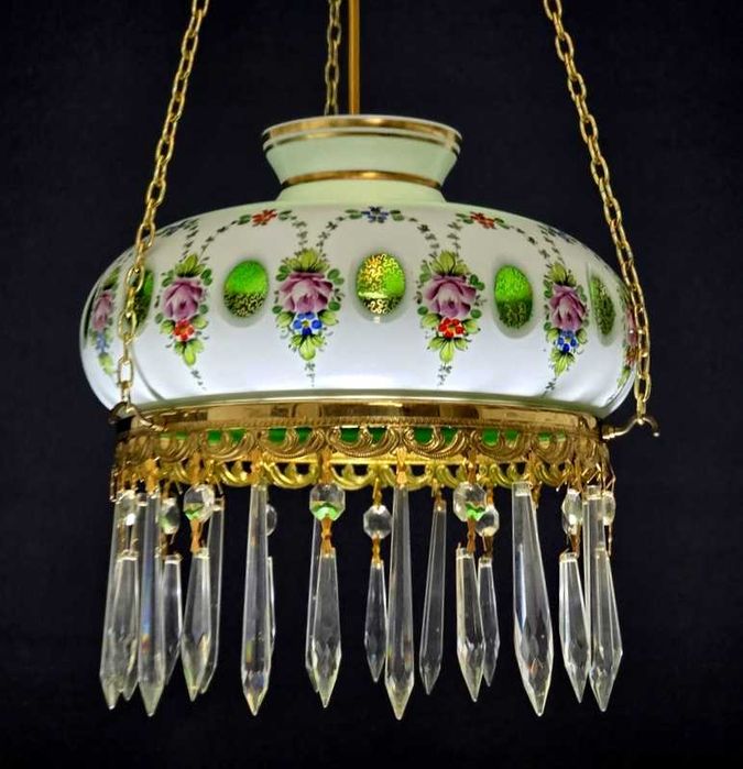 Kryształowy żyrandol Bohemia szkło cięte warstwowe lata 60-te