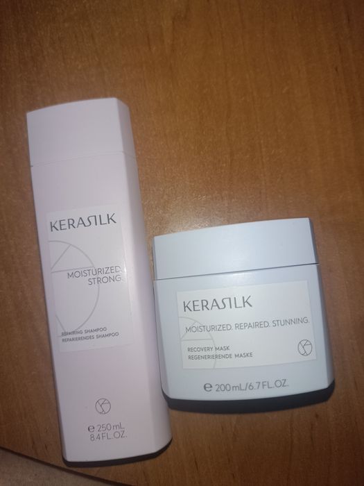 Zestaw szampon odbudowa i maska odnawiająca Kerasilk Essentials