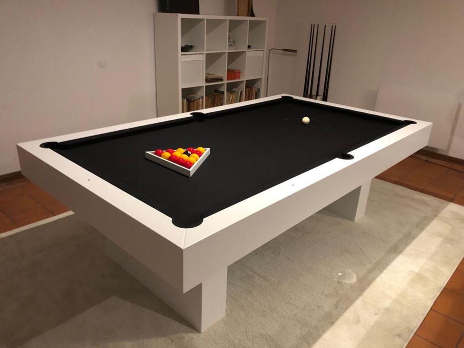 BILHAR SNOOKER NOVO LACADO A BRANCO