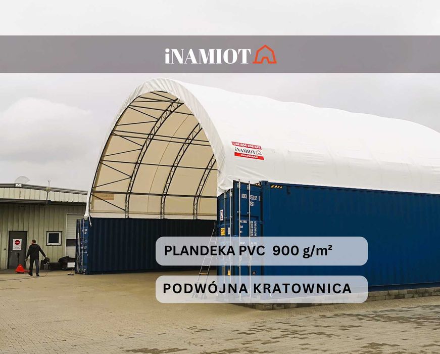 Zadaszenie kontenerowe 15x12 obora na opasy PVC 900g