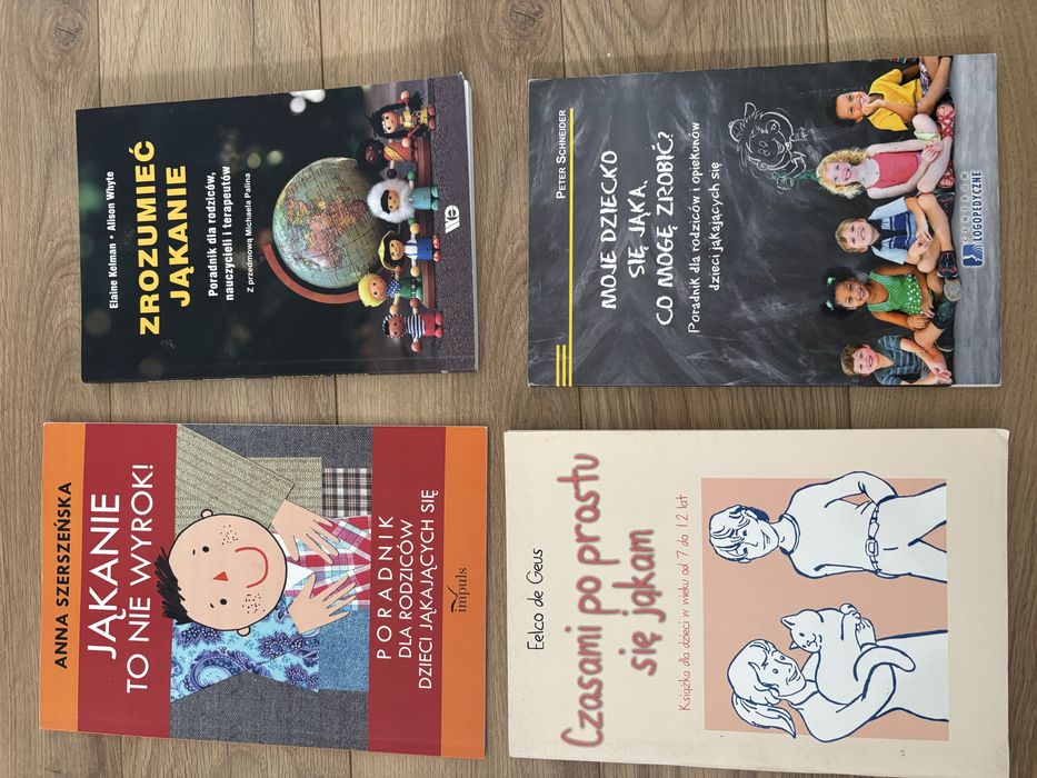 4 ksiażki o jąkaniu - zrozumieć jakanie, jąkanie to nie wyrok, czasem po prostu się jąkam, moje dziecko się jąka, co mogę zrobić?