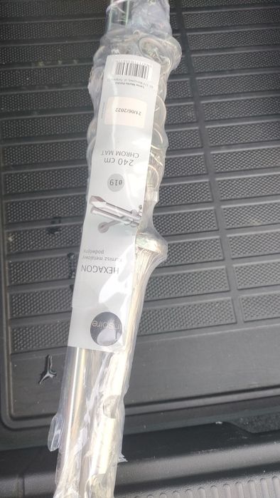 Karnisz Heksagon 240 cm podwójny chrom mat 19 mm Inspire
