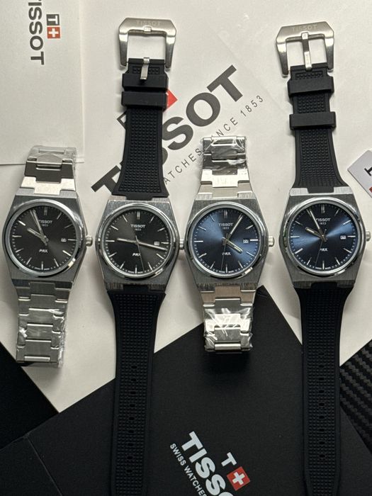 Чоловічий годинник Tissot PRX (У наявності) / Сталевий та каучуковий ремінець