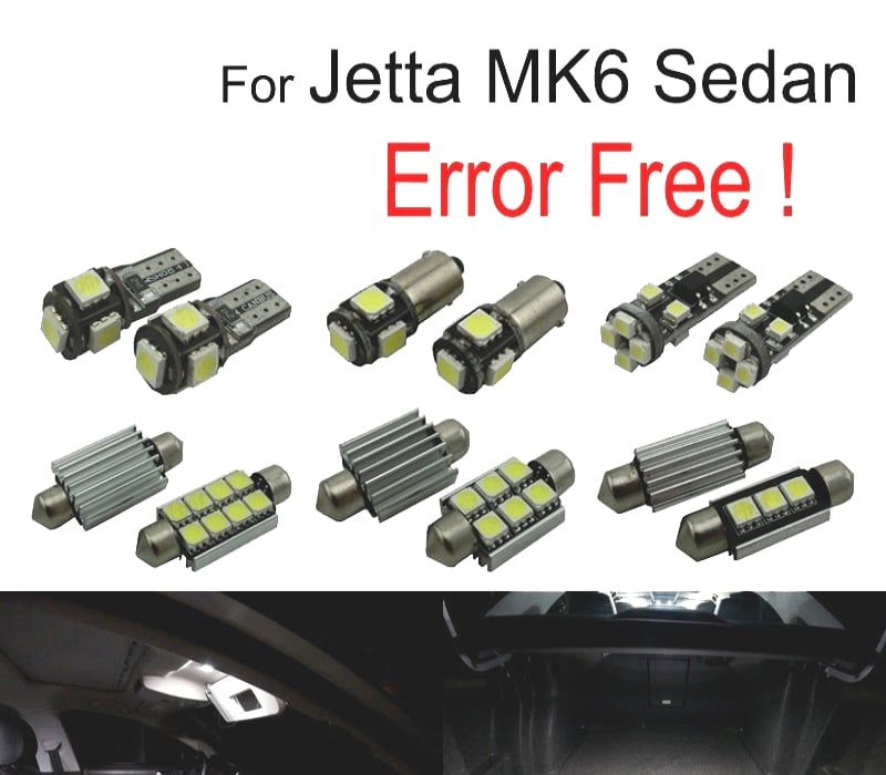 KIT COMPLETO 14 LAMPADAS LED INTERIOR PARA VOLKSWAGEN VW JETTA 6 MK6 MKVI SEDAN 11-18