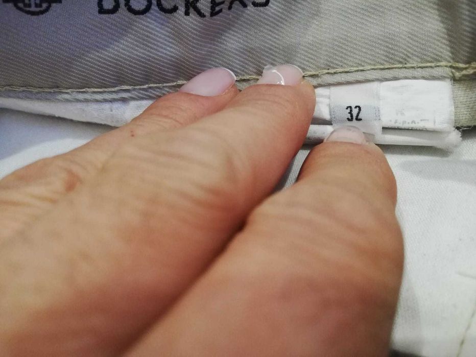 calça social masculina  Dockers , bege, como nova