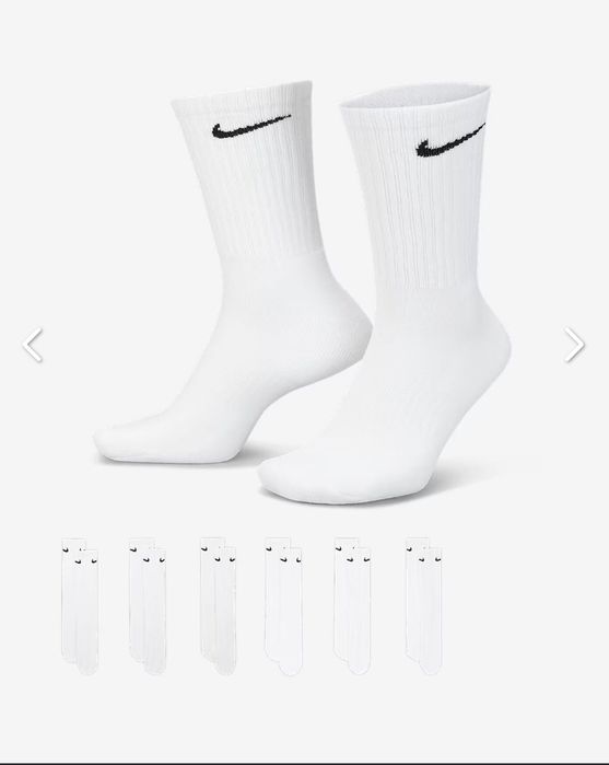 Оригінальні шкарпетки найк, Найк білі високі, Шкарпетки  білі, Nike