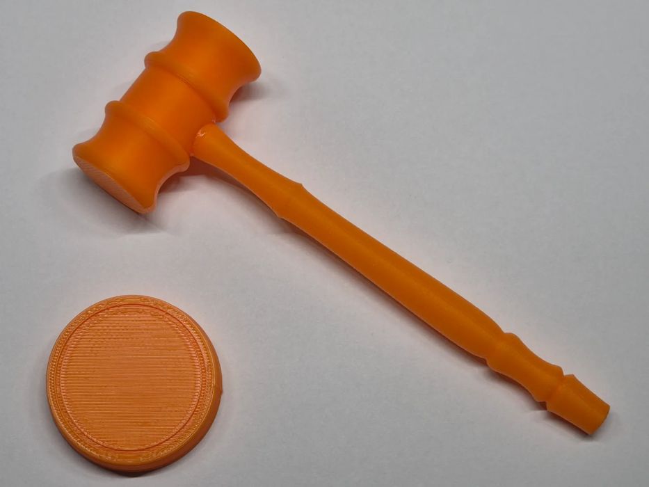 Martelo de Juiz com Bloco de Som - Leilão ou Tribunal!