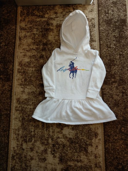 bluzosukienka dziewczeca z kapturem Ralph Lauren central color logo