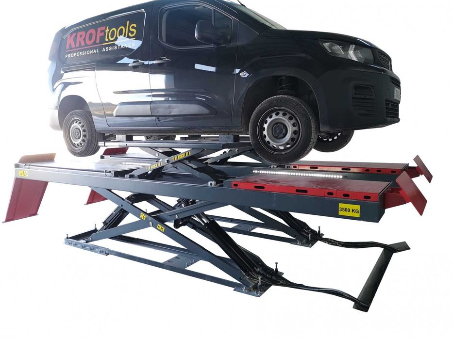Elevador Auto Dupla Tesoura Baixo Perfil P/ Alinhamento C/LED 3,5T KROFTOOLS JL20