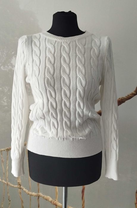 Kremowy sweter Shein S/M – piękny splot, klasyka i minimalizm