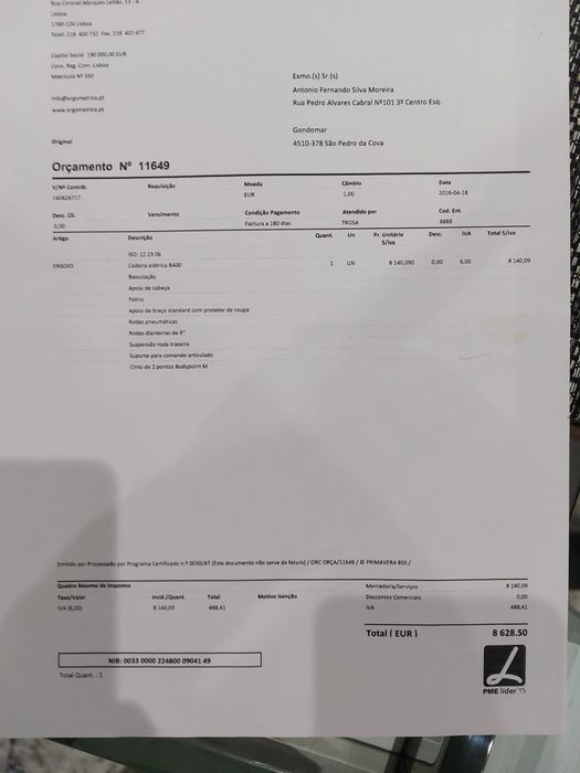 Cadeira elétrica Quicky Puma 20 B400