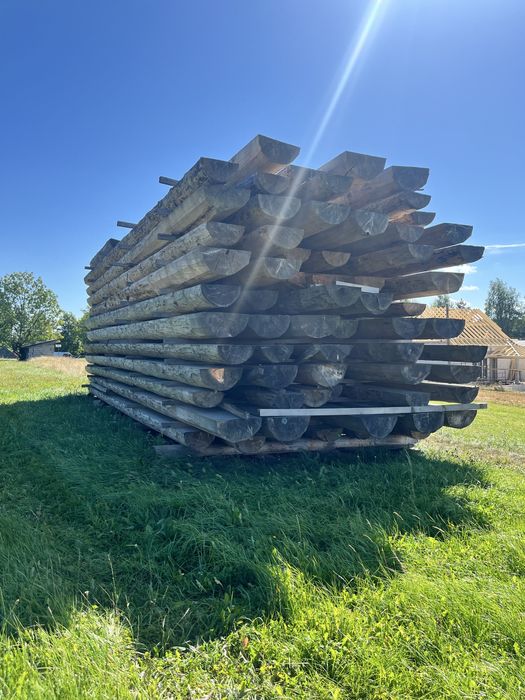 Płazy, bale, półbale, połówki świerkowe na dom