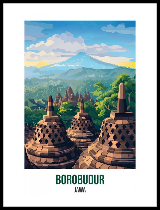Plakat 40x55cm Borobudur