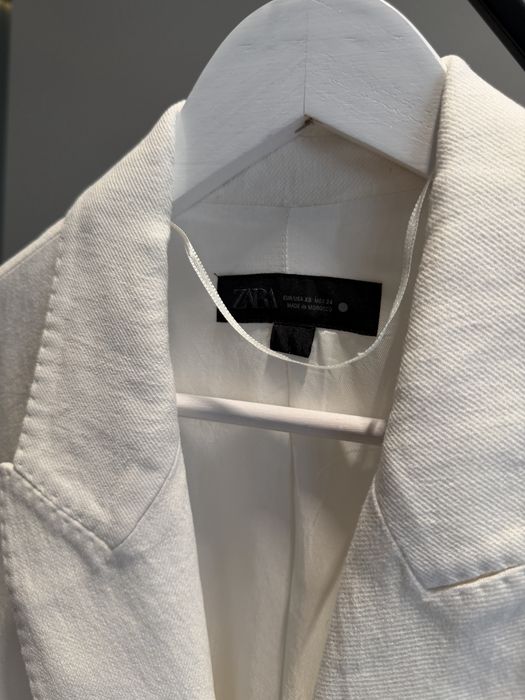 Костюм піджак та брюки білий з 100% льону Zara XS/S
