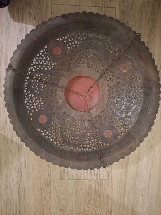 Iluminária de teto de metal e vidro, estilo Marroquino / Boho Chic