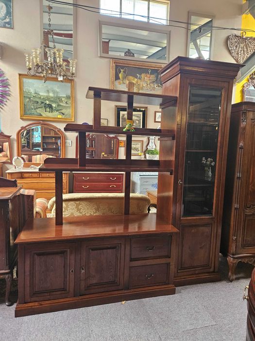 Móvel / Estante de sala ou escritório em madeira maciça - óptimo