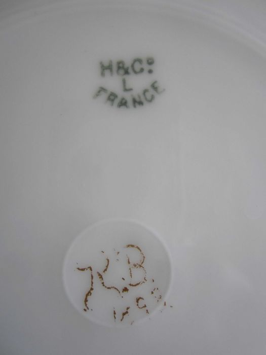 talerz Limoges Francja koniec XIX w. ręcznie malowany chryzantemy