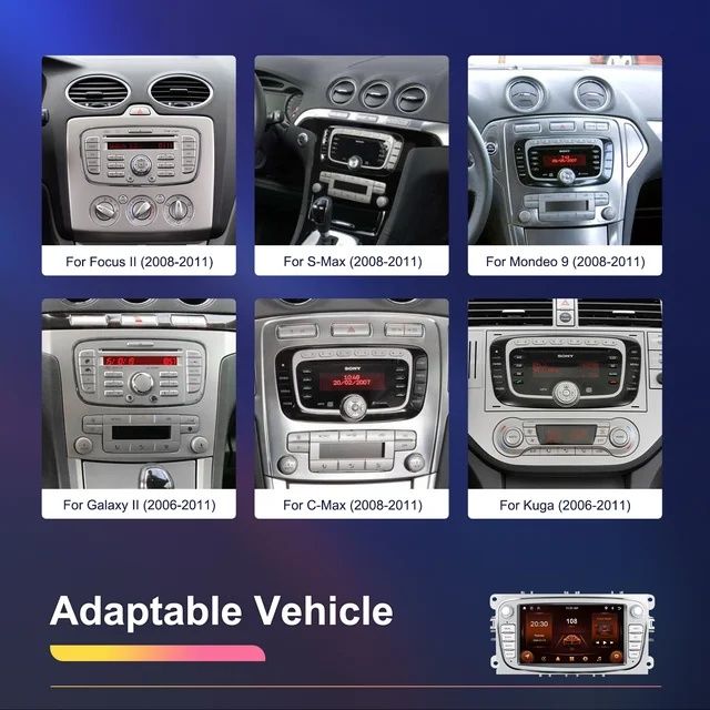 Rádio 7" Ford Focus S-Max Kuga Mondeo Galaxy Kuga 2/64GB GPS CARPLAY