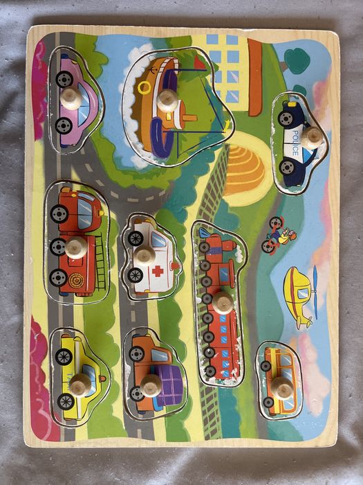 Zabawki, wiaderko, vtech książeczka