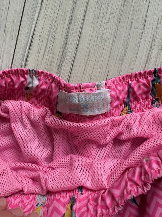 Męskie spodenki do pływania kąpielówki na basen różowe w papugi