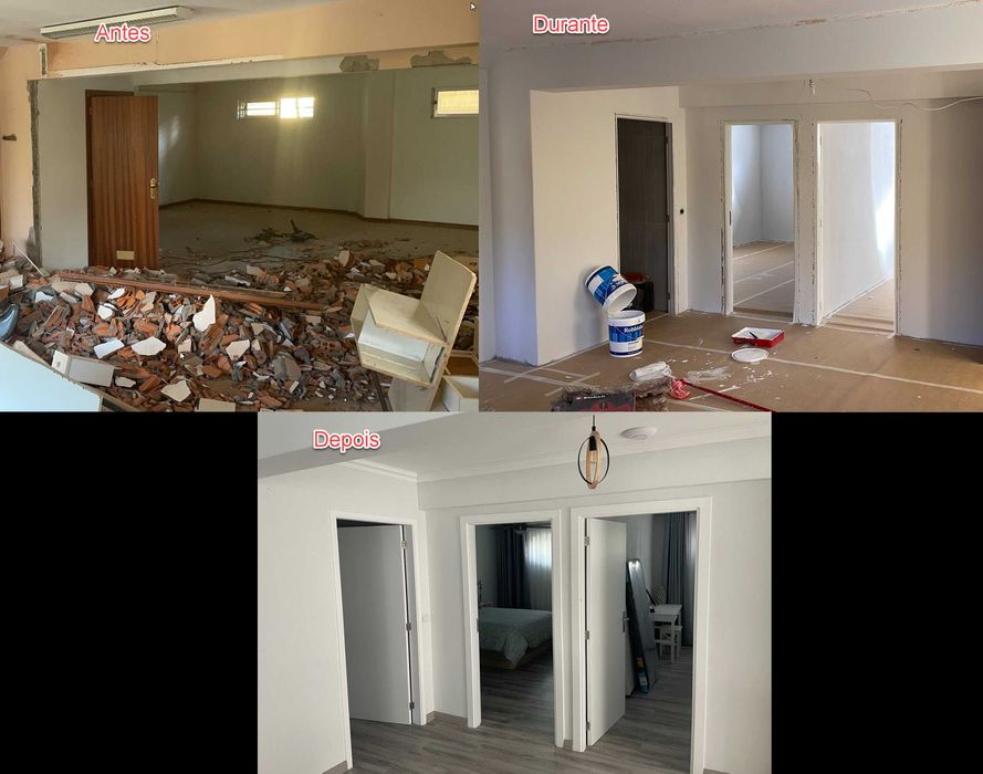 Remodelação , Alterações, Obras, Pladur, Pintura, Pavimento flutuante