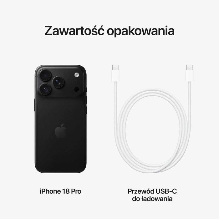NOWY APPLE iPhone 18 Pro 256GB BLACK Czarny PL OD RĘKI! FV23% GW-2LATA!