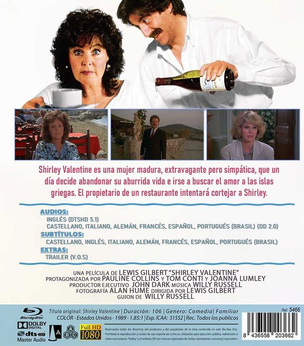 Shirley Valentine/Shirley Valentine (Blu-Ray)-(Legendado Brasileiro)
