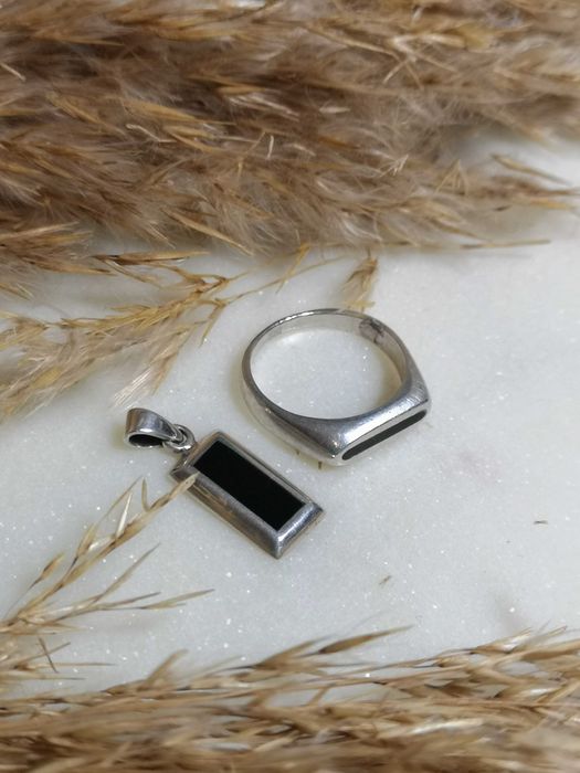 pierścionek i zawieszka srebro