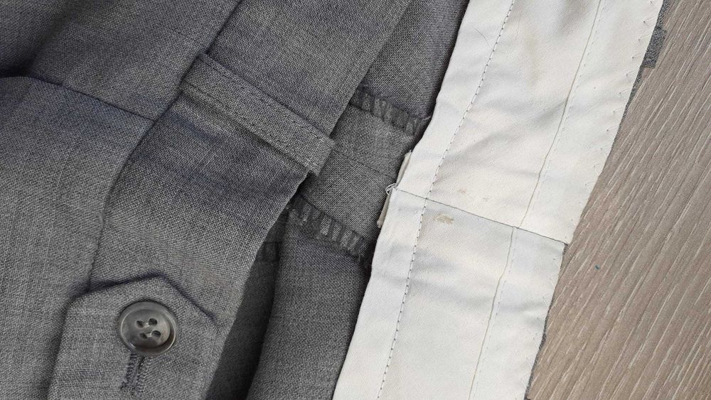 Fato homem 3 peças cinzento claro casaco blazer colete calças M