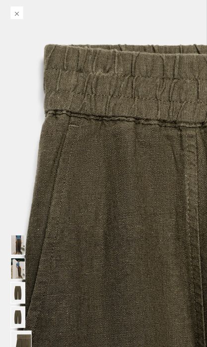 Брюки barrel linen, Zara, 30, L