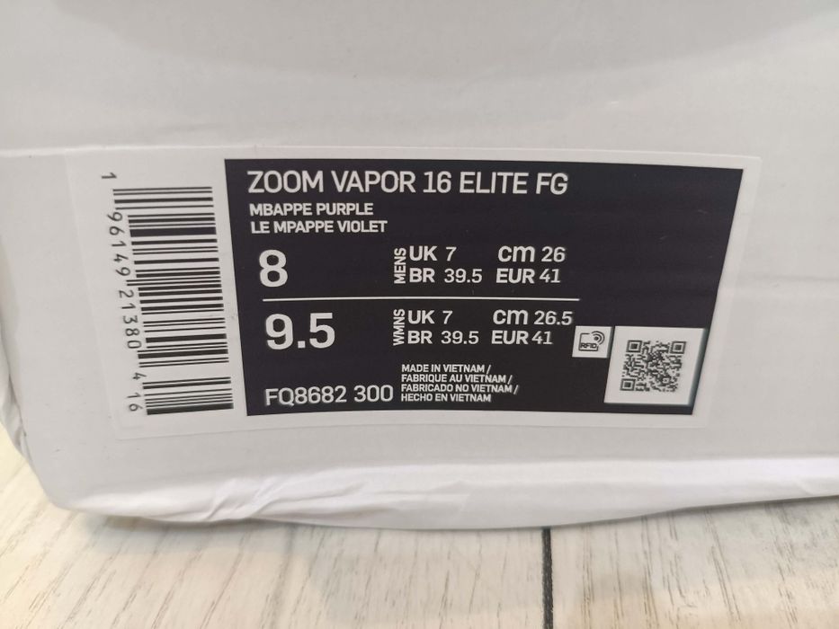 Nike Zoom vapor 16 Elite fg mbbape 41
