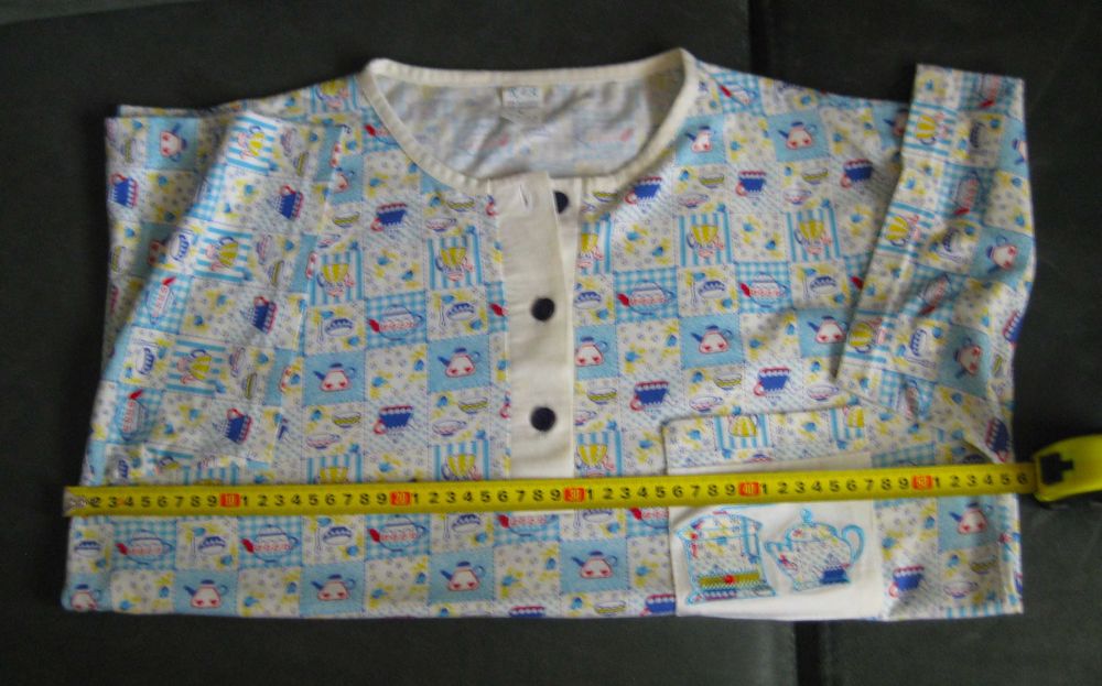 Pijama Camisola e Calão Tons Azuis NOVO