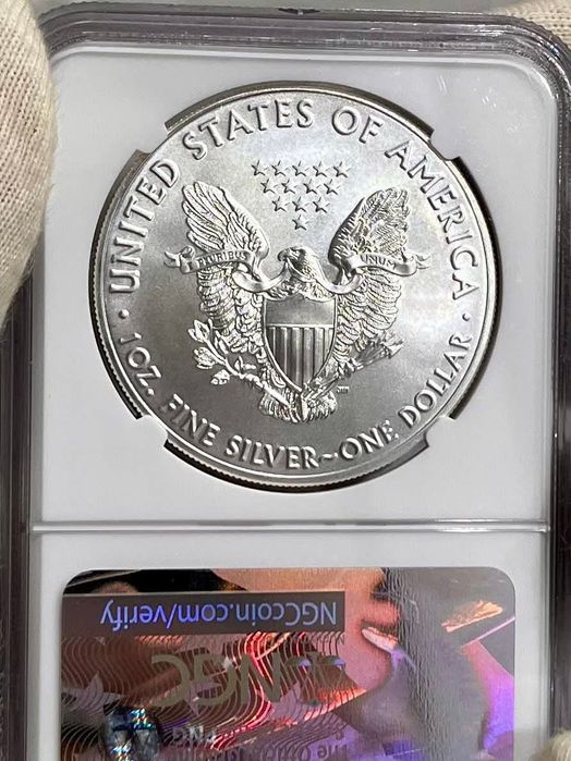 Долар 2017р. США, Крокуюча Свобода/American eagle, унція Срібла!