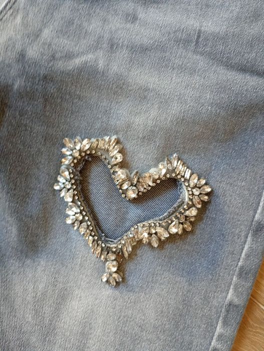 Grafitowe spodnie Jeans Serce