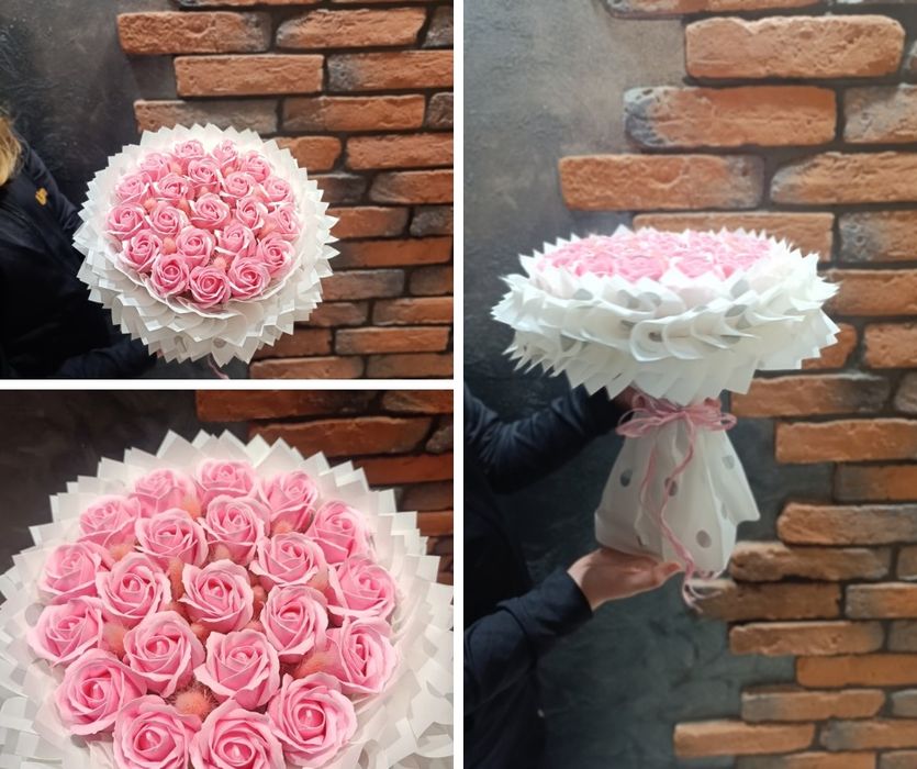 Bukiet róże mydlane