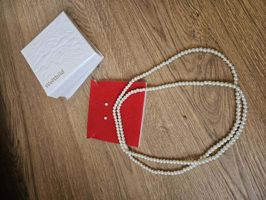 Zestaw perły naszyjnik i kolczyki