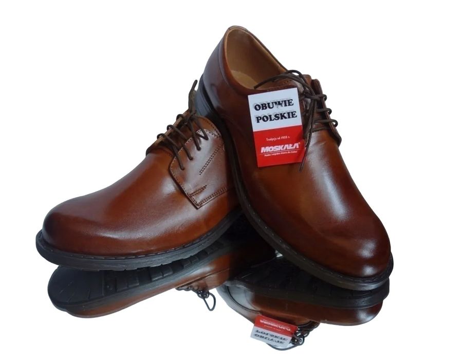 BnW Moskała Półbuty skórzane brązowe męskie