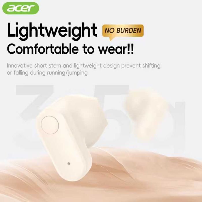 Acer OHR551, чорні бездротові навушники bluetooth 5.4, шумозаглушенням