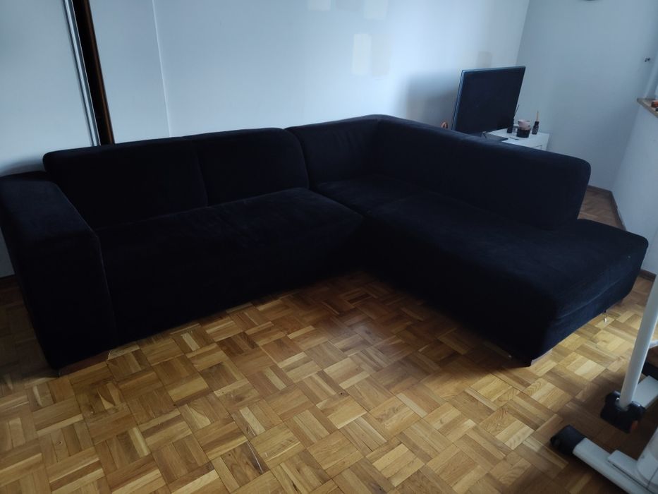 Narożnik czarny duzy nierozkladany