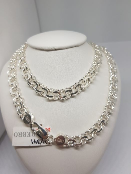 Srebrny łańcuszek splot garibaldi srebro 925 długość 60cm